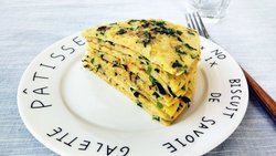 茼蒿米饭鸡蛋饼