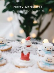 圣诞雪人棉花糖饼干