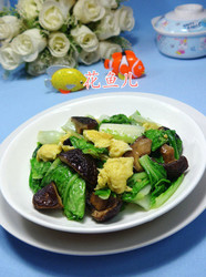 香菇鸡蛋炒奶白菜