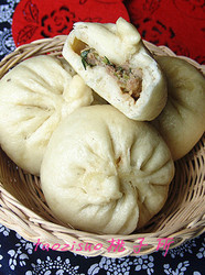 香菇鸡肉菜心包子