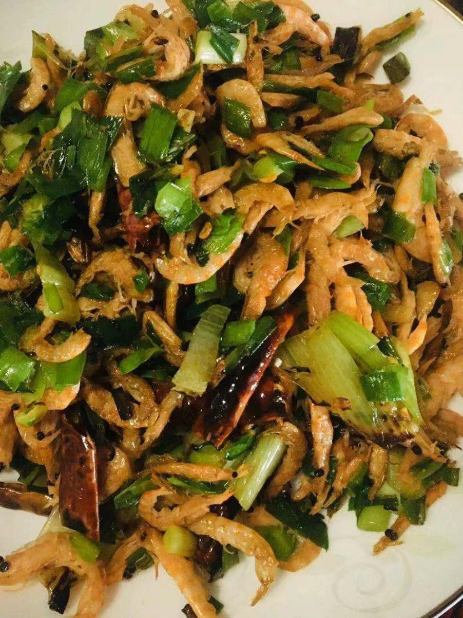 虾米炒韭菜