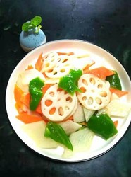 山药藕素炒胡萝卜
