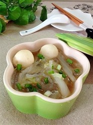 白菜粉丝鱼丸汤