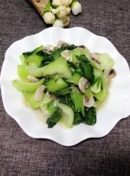 青菜炒蘑菇