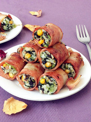 小白菜培根饭卷