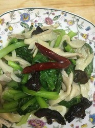 青菜炒蘑菇