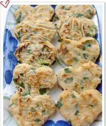 韭菜肉末葱煎饼
