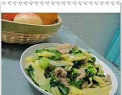 青菜茭白肉片