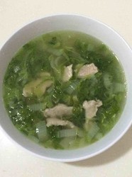 小白菜肉片汤