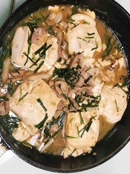 韭菜肉丝煎豆腐
