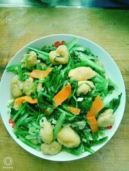 豆泡炒小白菜