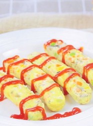 蔬菜蛋肠 宝宝辅食，口蘑+胡萝卜+黄椒+毛