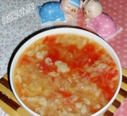 白菜西红柿疙瘩汤