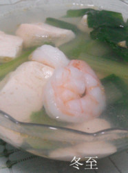 小白菜虾仁豆腐汤