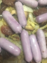 白菜蘑菇腊肠紫薯芝士年糕