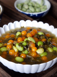 雪菜毛豆咸汤圆