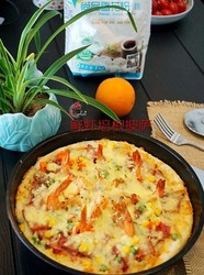 鲜虾培根披萨