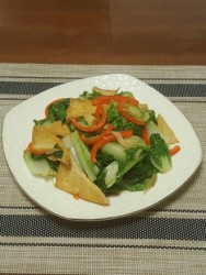 小白菜煎豆腐