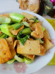 豆腐炒菜心