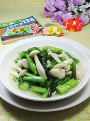 白玉菇炒油菜蕻