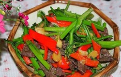 牛肉炒菜心