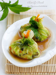 鲜虾碧玉生菜饭包