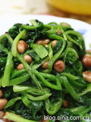 菠菜拌花生米