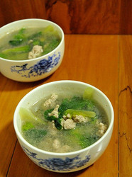生菜肉末汤