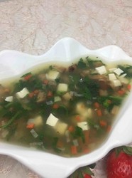 荠菜蘑菇豆腐汤