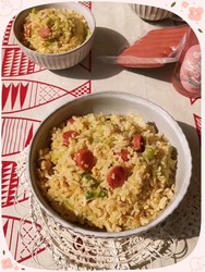 香肠卷心菜炒饭