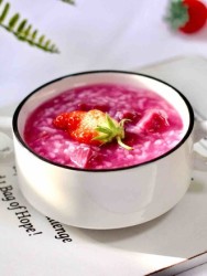 紫薯双米草莓粥