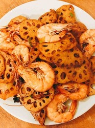 干锅藕片虾