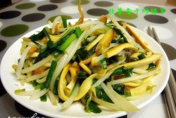 韭菜香干炒银芽