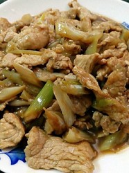 大葱炒肉片