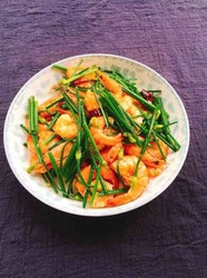 韭菜苔烧海虾