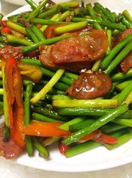 香肠爆炒蒜苔
