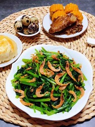 蒜蓉茼蒿炒磷虾