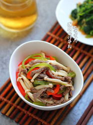 蚝油海鲜菇炒牛柳