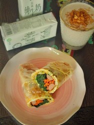 坚果牛奶➕煎饼果子