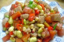 糖醋彩椒毛豆肉丁