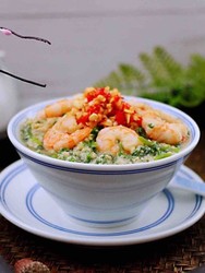 豆渣茼蒿虾仁小豆沫