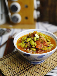 茄酱牛肉毛豆