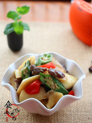 牛肉秋葵炒茭白