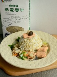 燕麦饭&三文鱼蘑菇汤