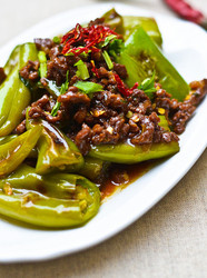 肉末虎皮青椒