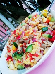 牛肉肠彩椒炒饭