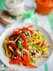 鸡丝炒彩椒