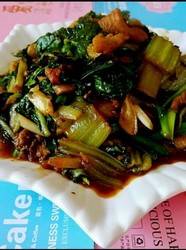 青菜炒肉渣