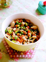 甜豆炒鸡肉丁