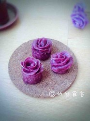 牛奶紫薯玫瑰花卷